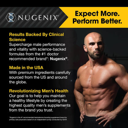 Nugenix Total-T, Free and Total Testosterone Booster for Men, 90 Count NUGENIX